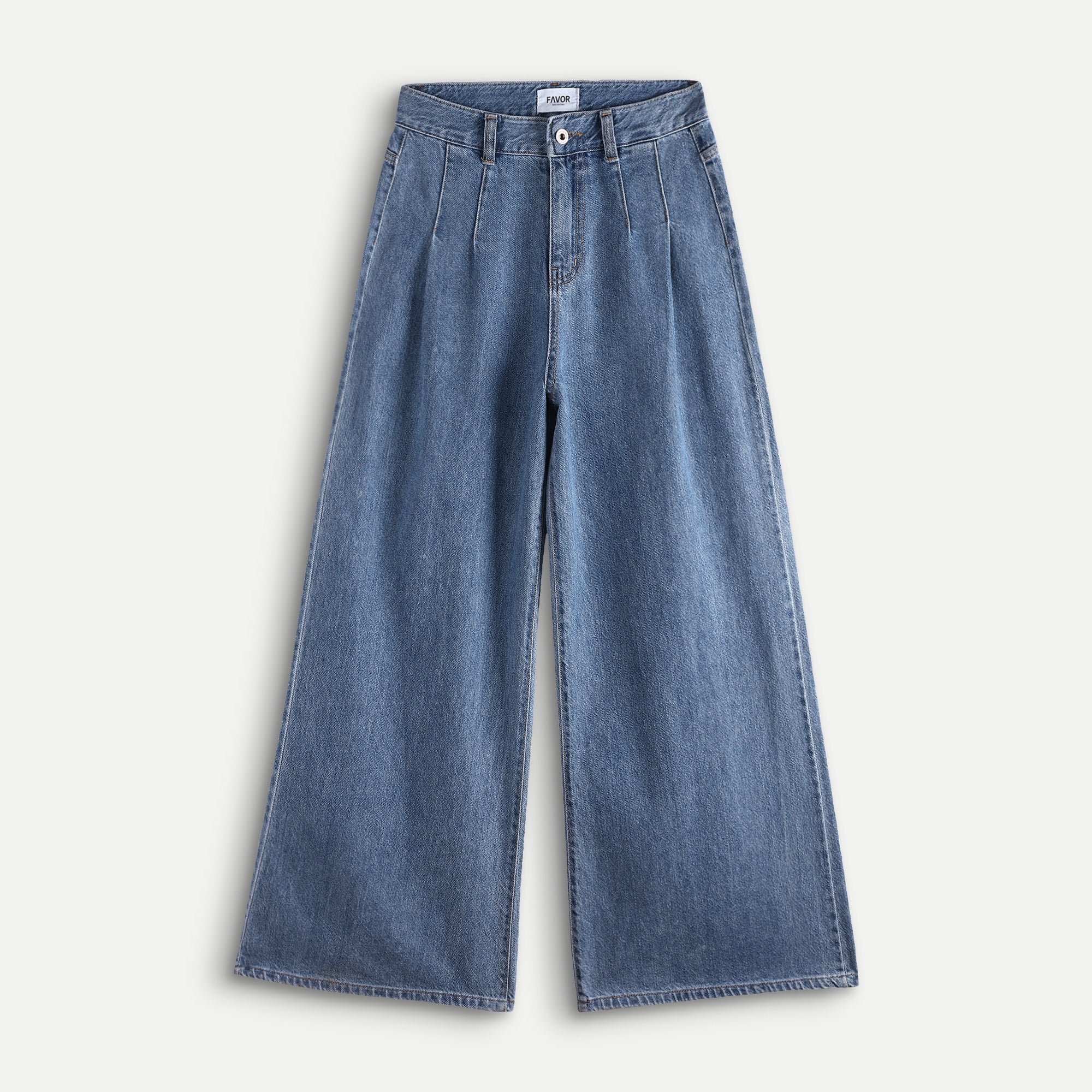 Waist Hugger Wide Jeans