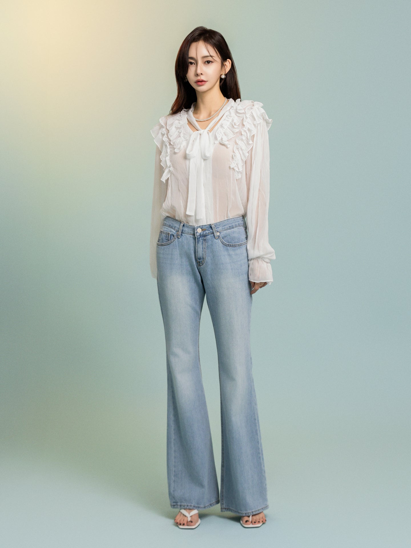 Baby Blue Semi Boot Cut Jeans