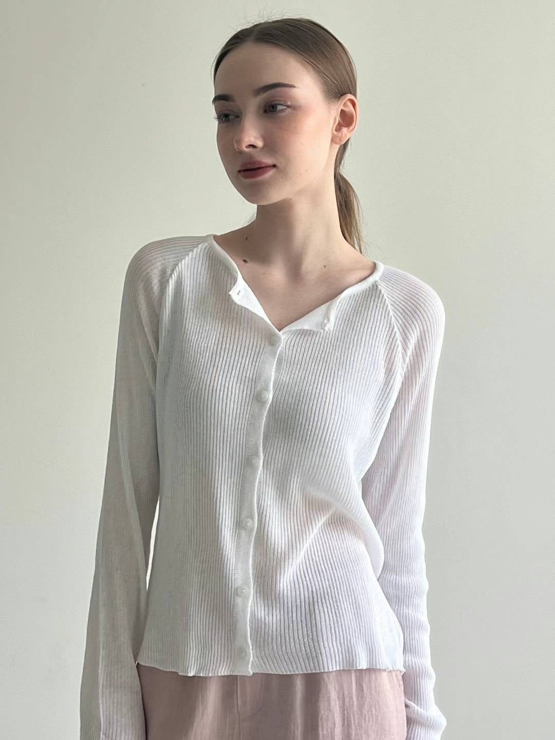 Relaxed Knit Mesh Cardigan