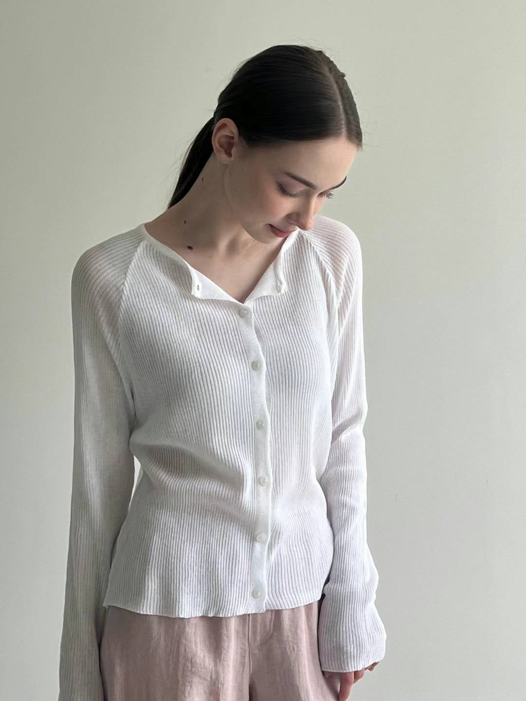 Relaxed Knit Mesh Cardigan