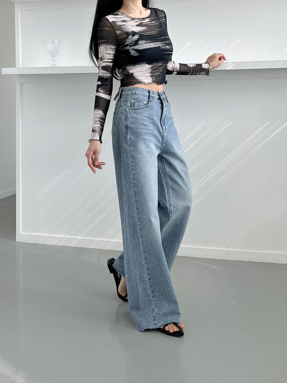 Raw Hemline Denim Jeans