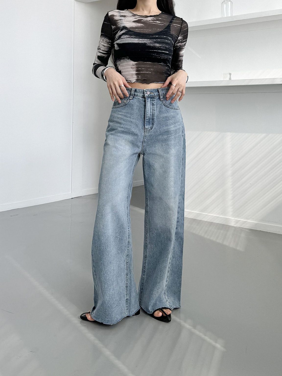 Raw Hemline Denim Jeans