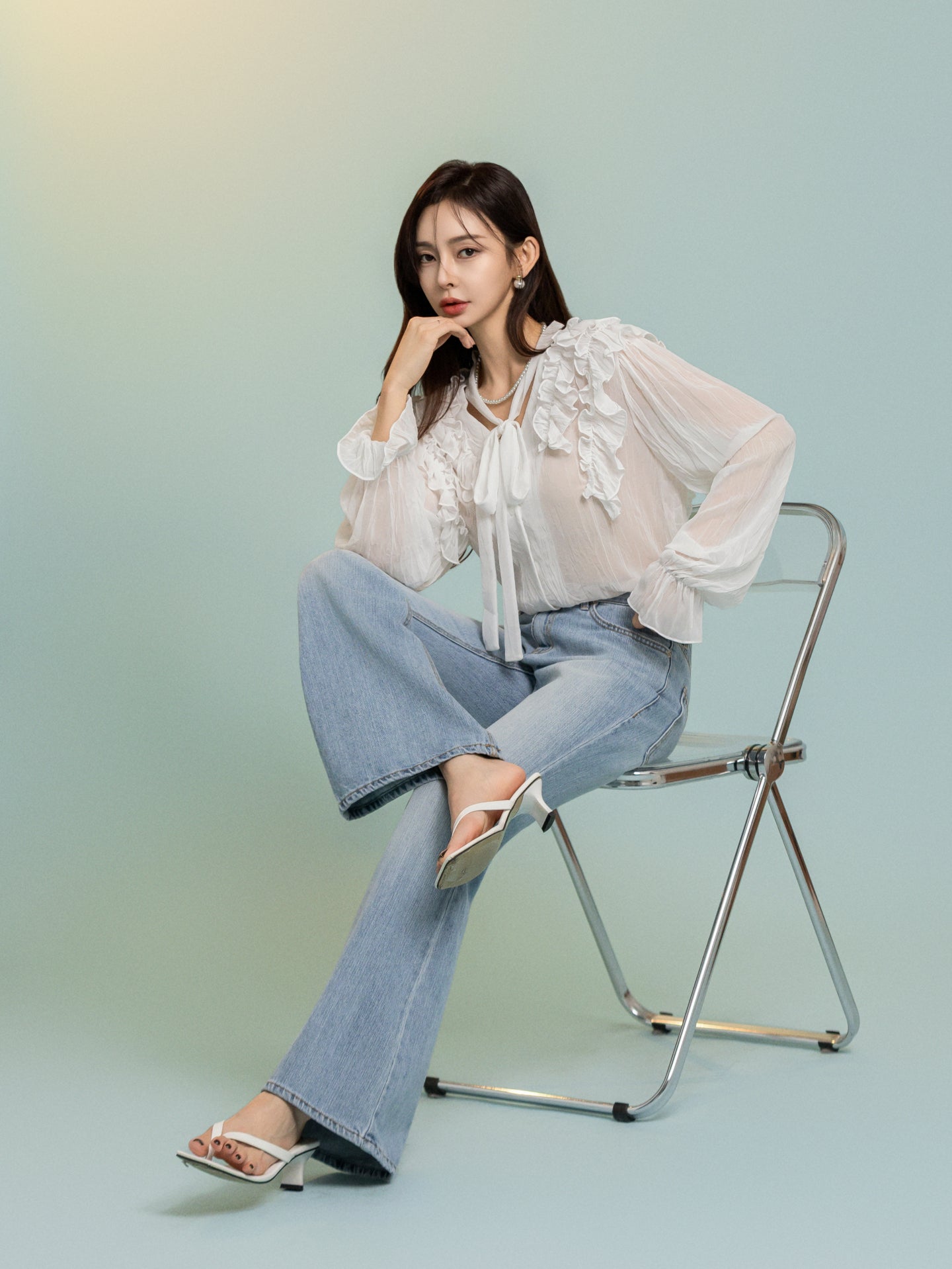 Baby Blue Semi Boot Cut Jeans