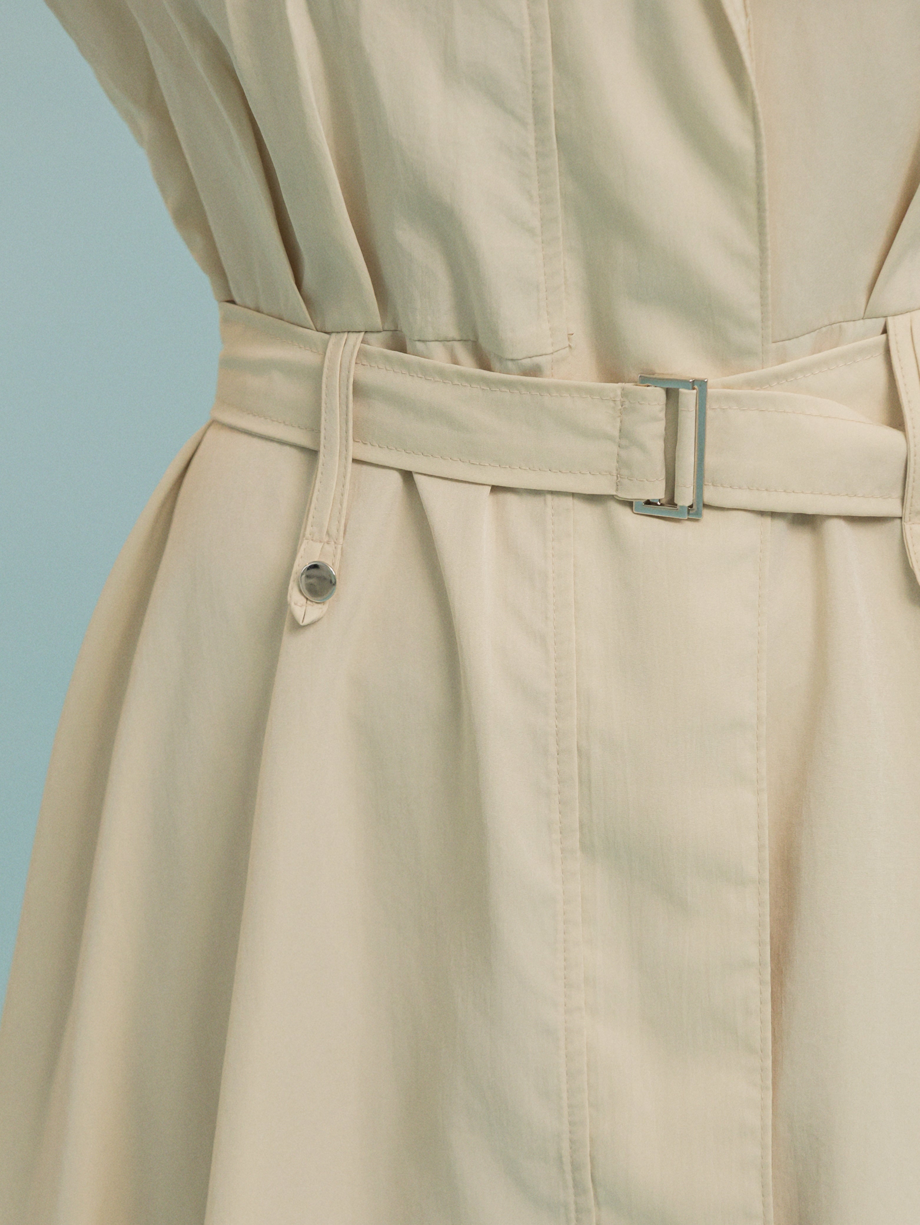 Seoul Collar Midi Dress - Beige