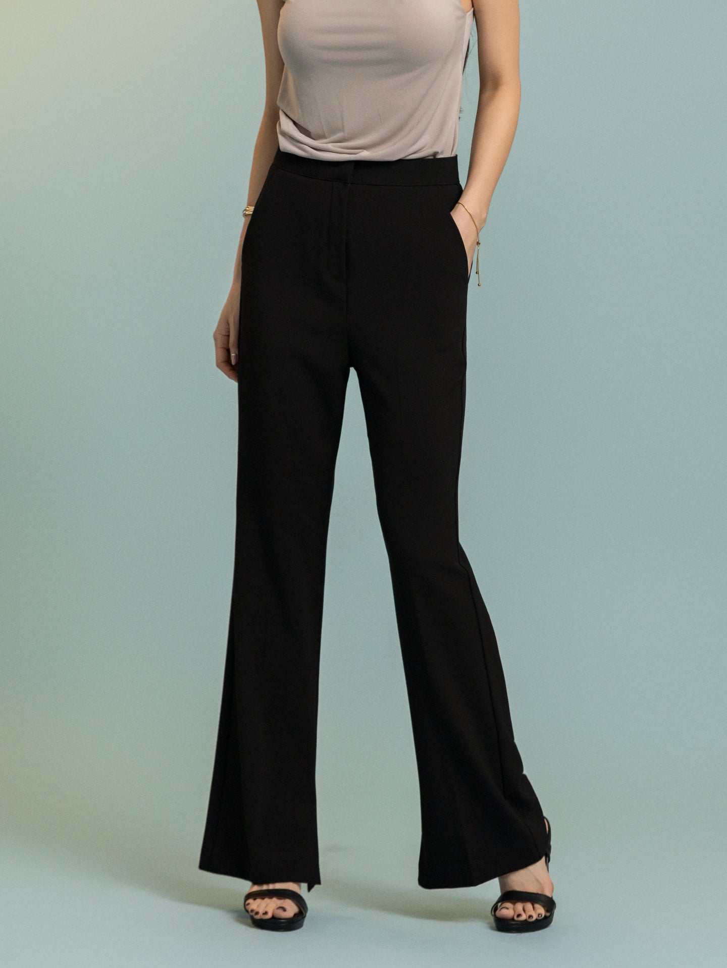 Linen Boot Cut Slacks