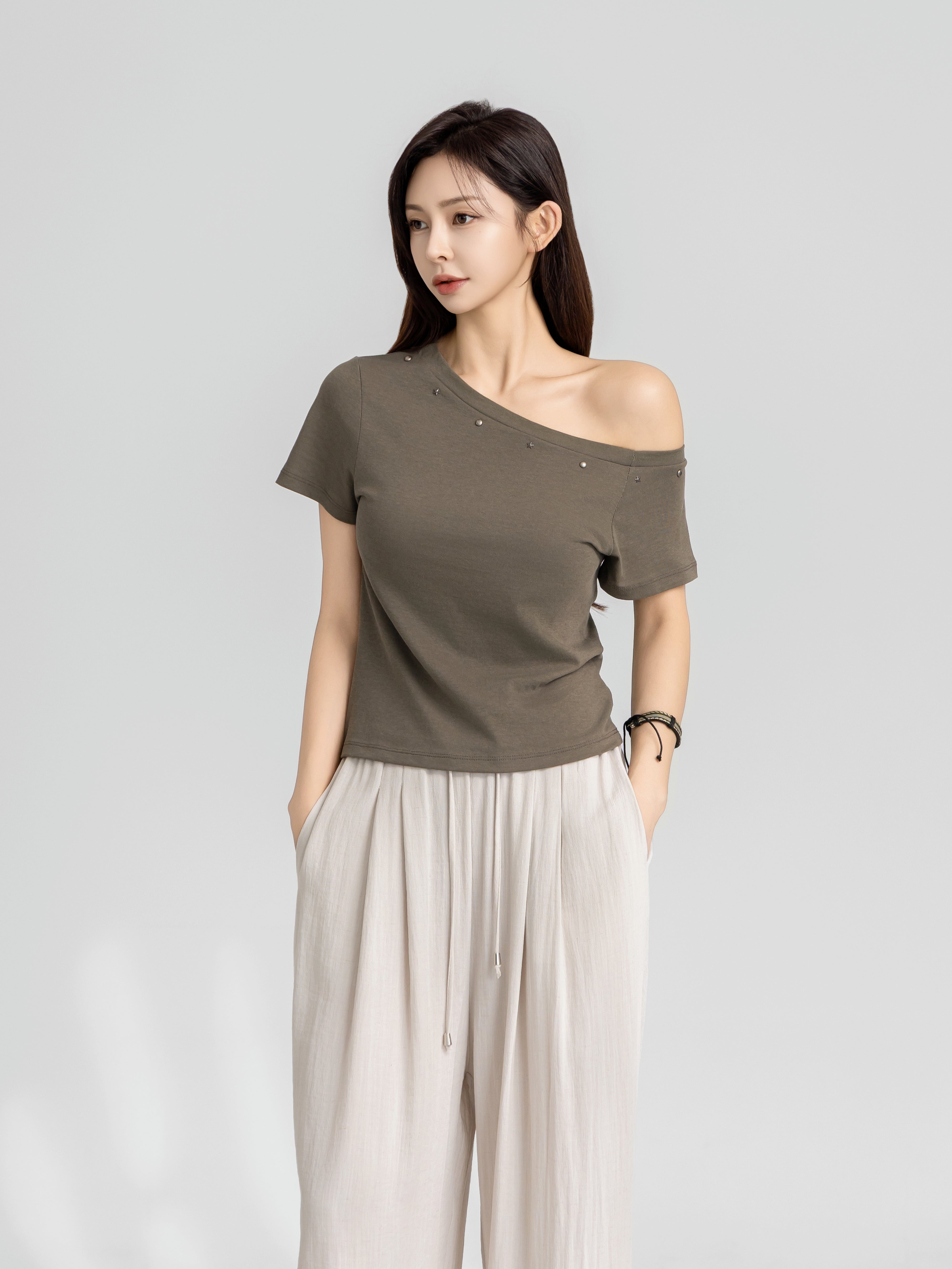 Off Shoulder Stud Top