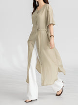 Button Down Flow Dress