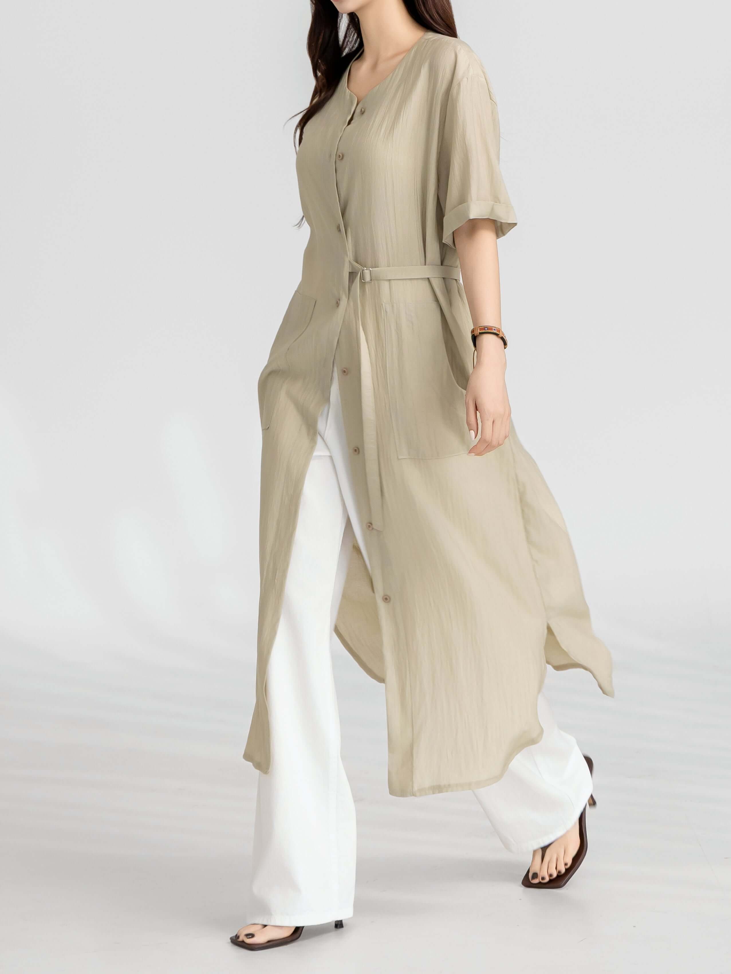 Button Down Flow Dress