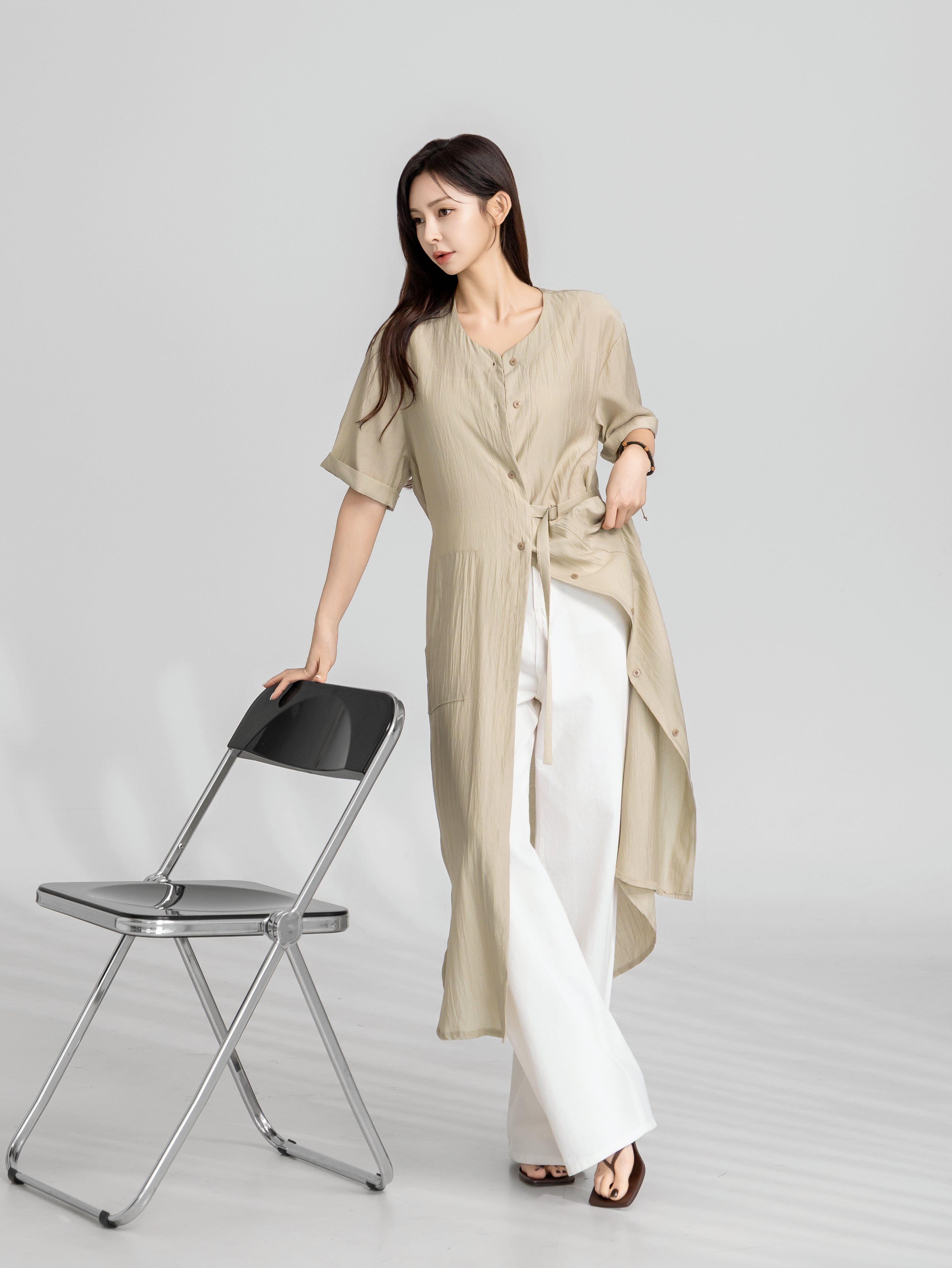 Button Down Flow Dress