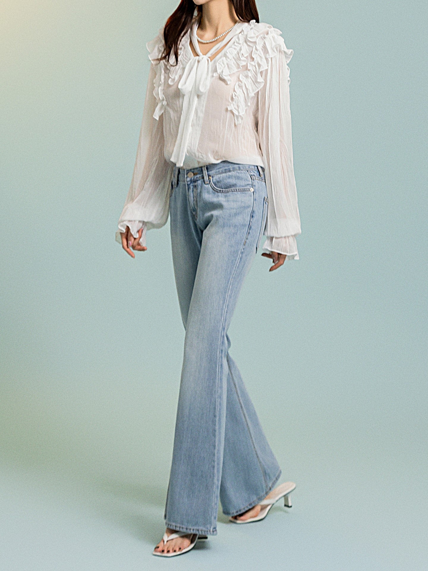 Baby Blue Semi Boot Cut Jeans