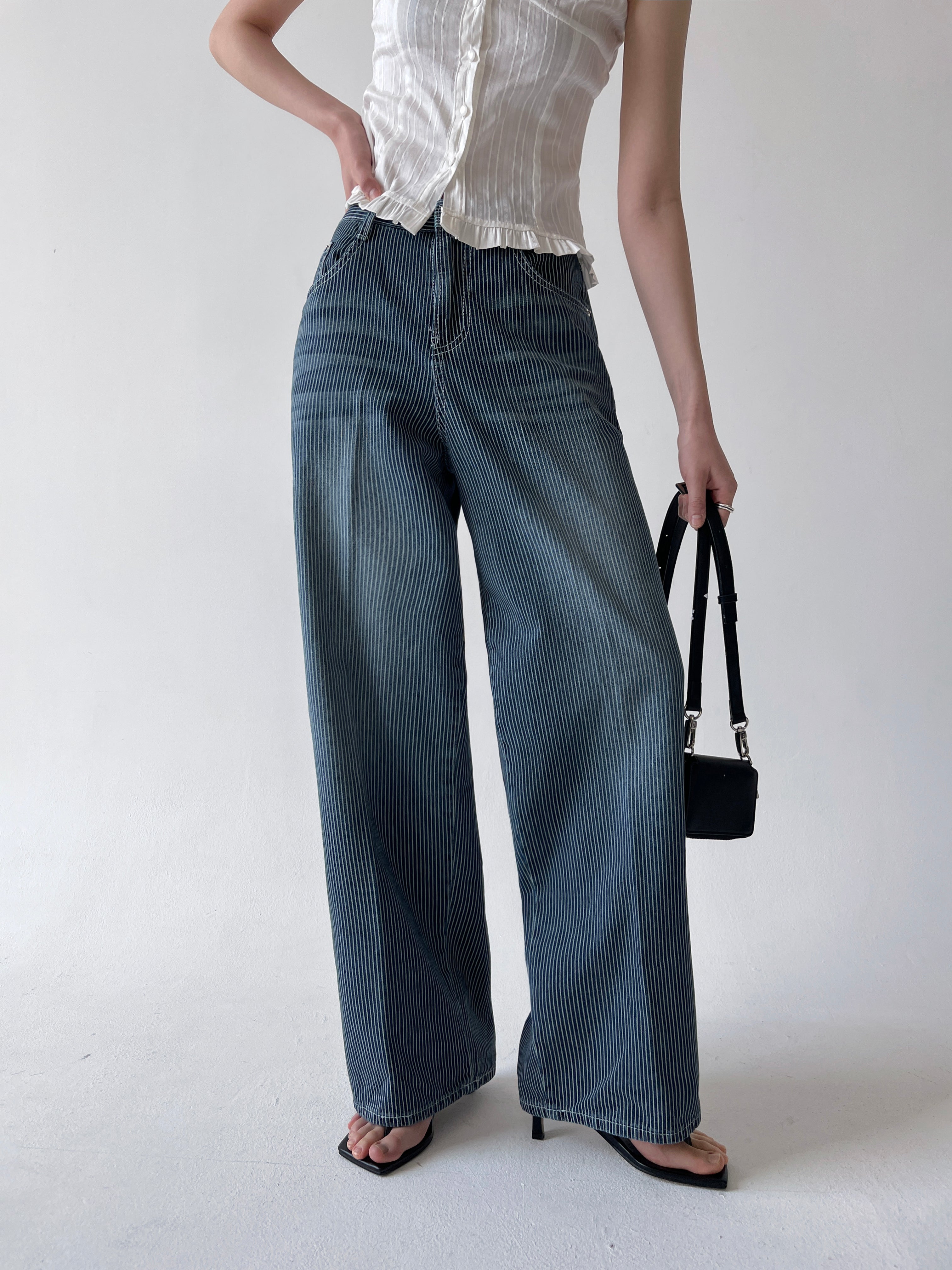 Striped Everdenim WIde Jeans