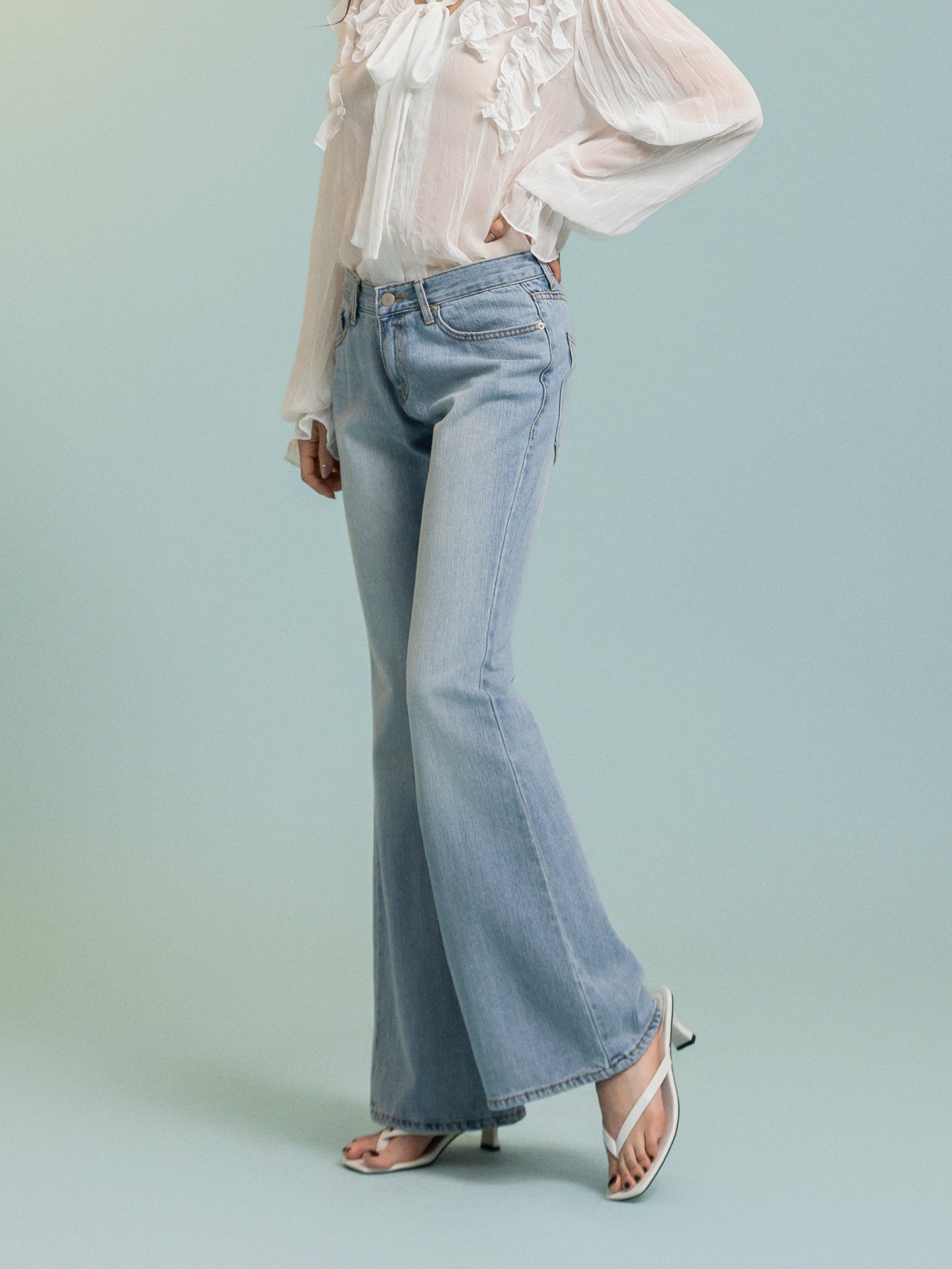 Baby Blue Semi Boot Cut Jeans