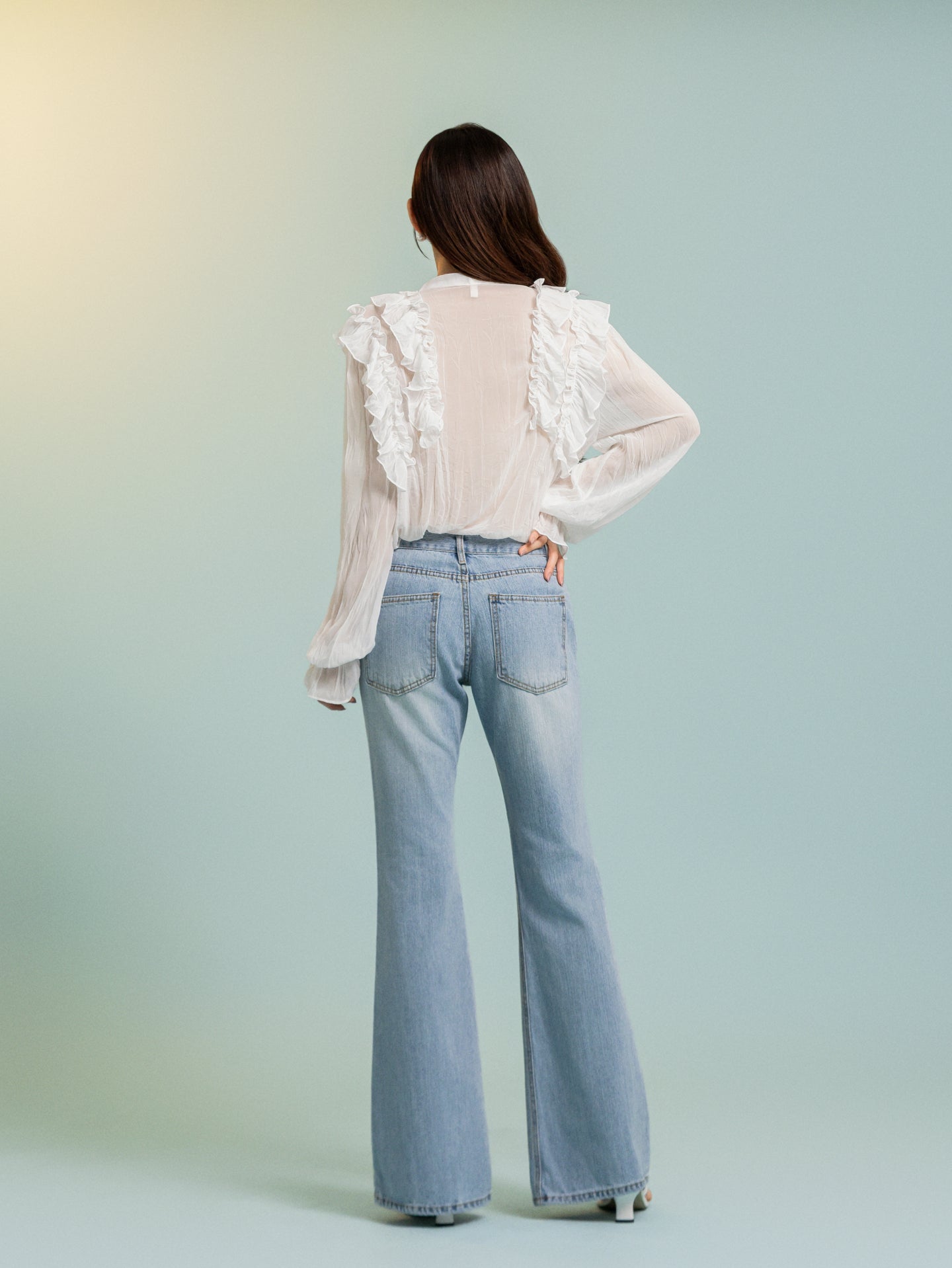 Baby Blue Semi Boot Cut Jeans