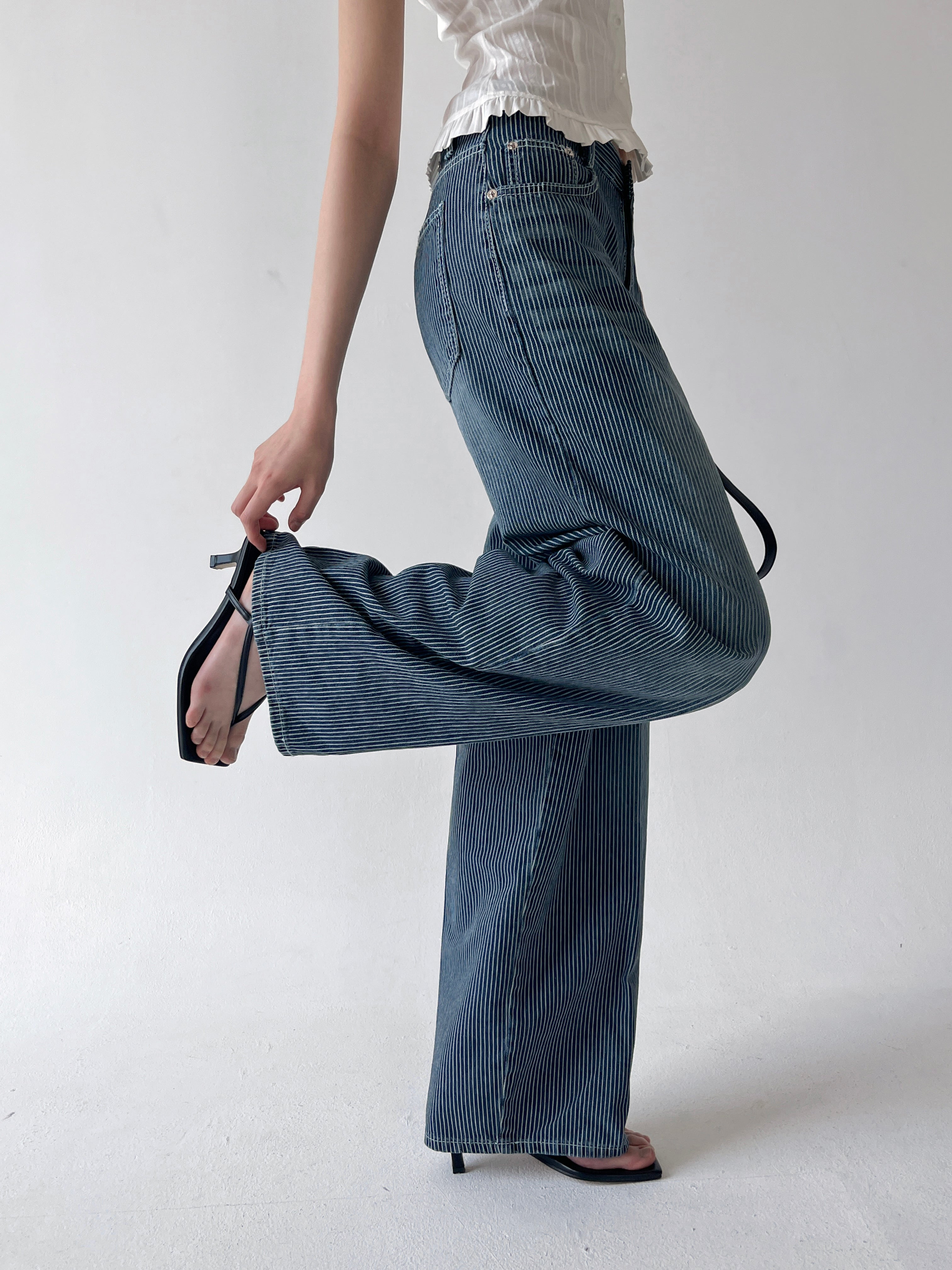 Striped Everdenim Wide Jeans