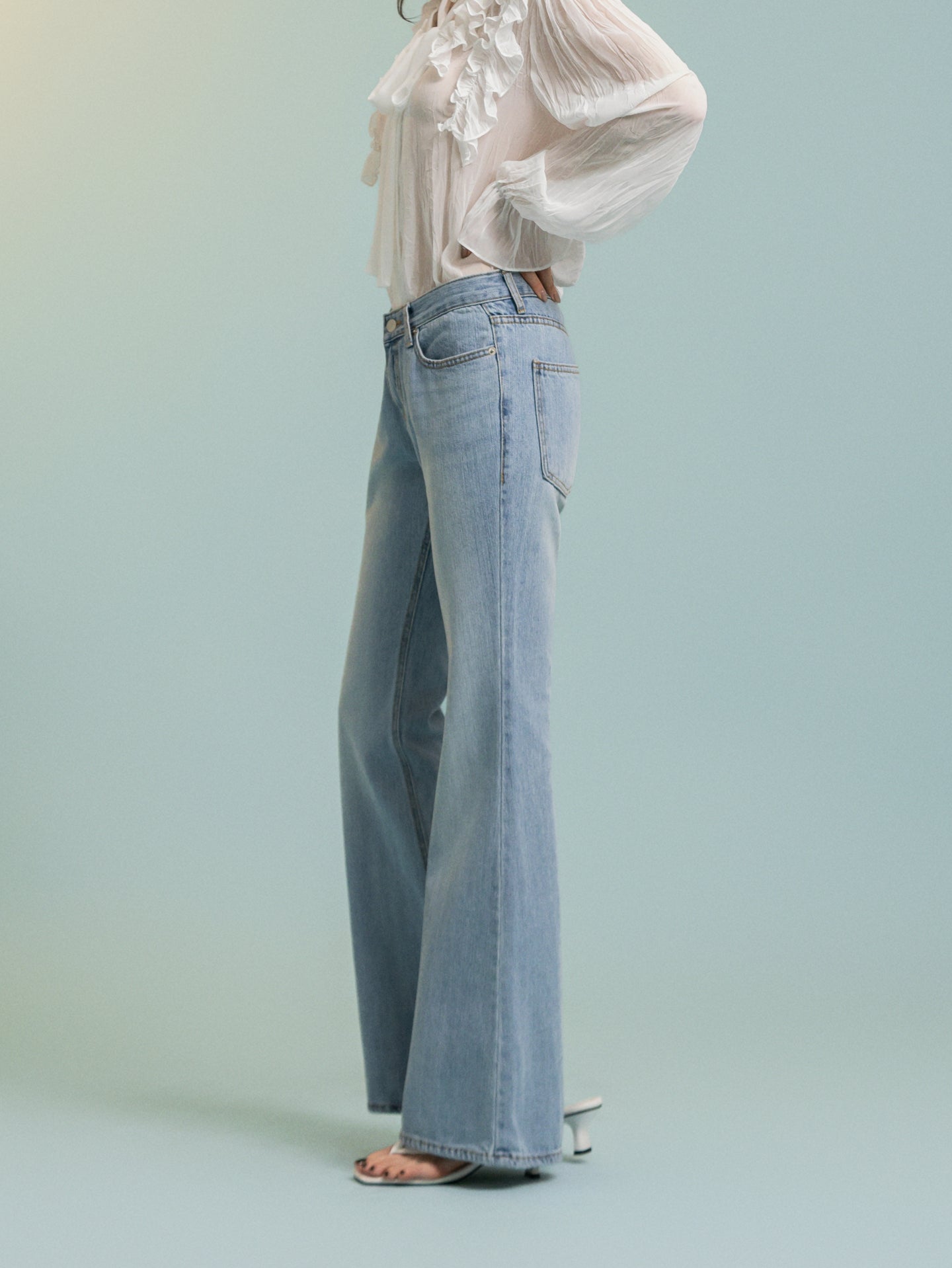 Baby Blue Semi Boot Cut Jeans