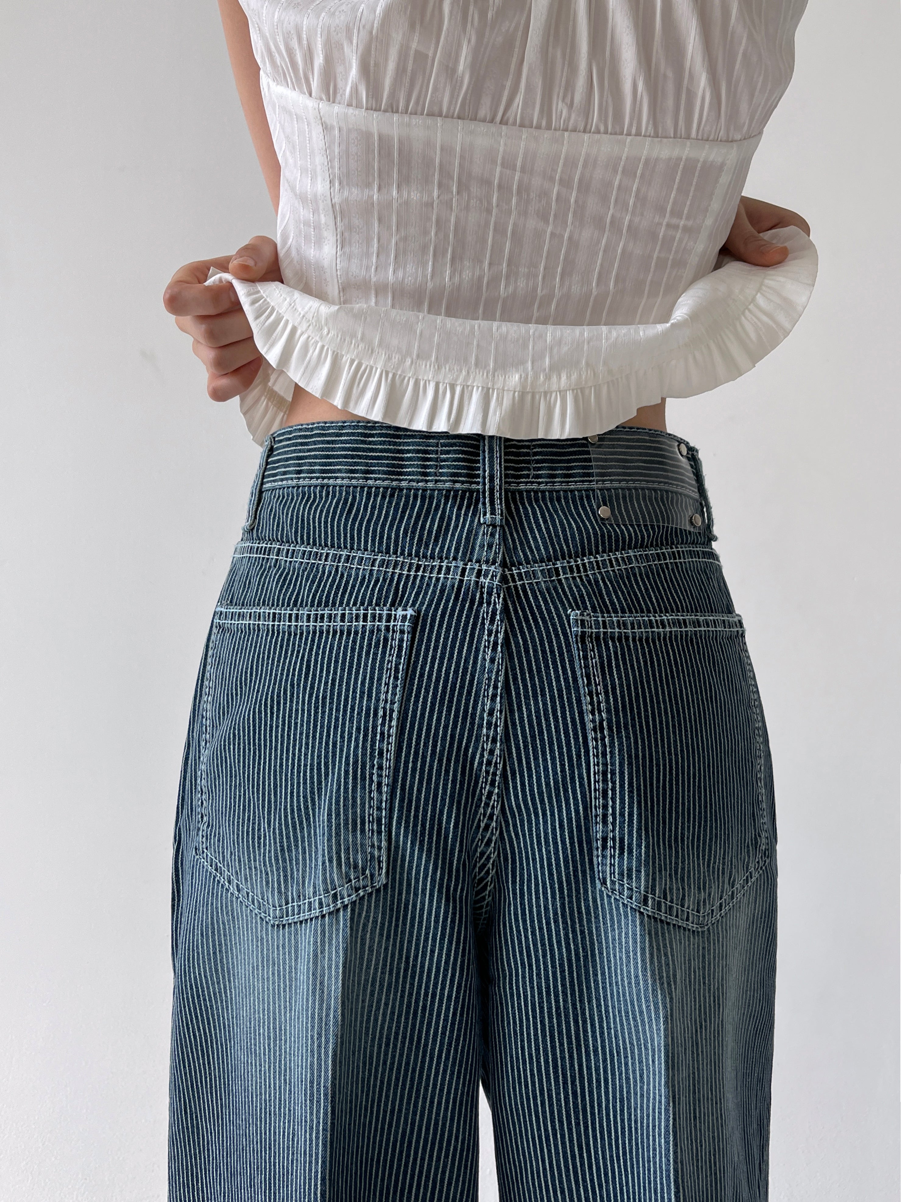 Striped Everdenim Wide Jeans