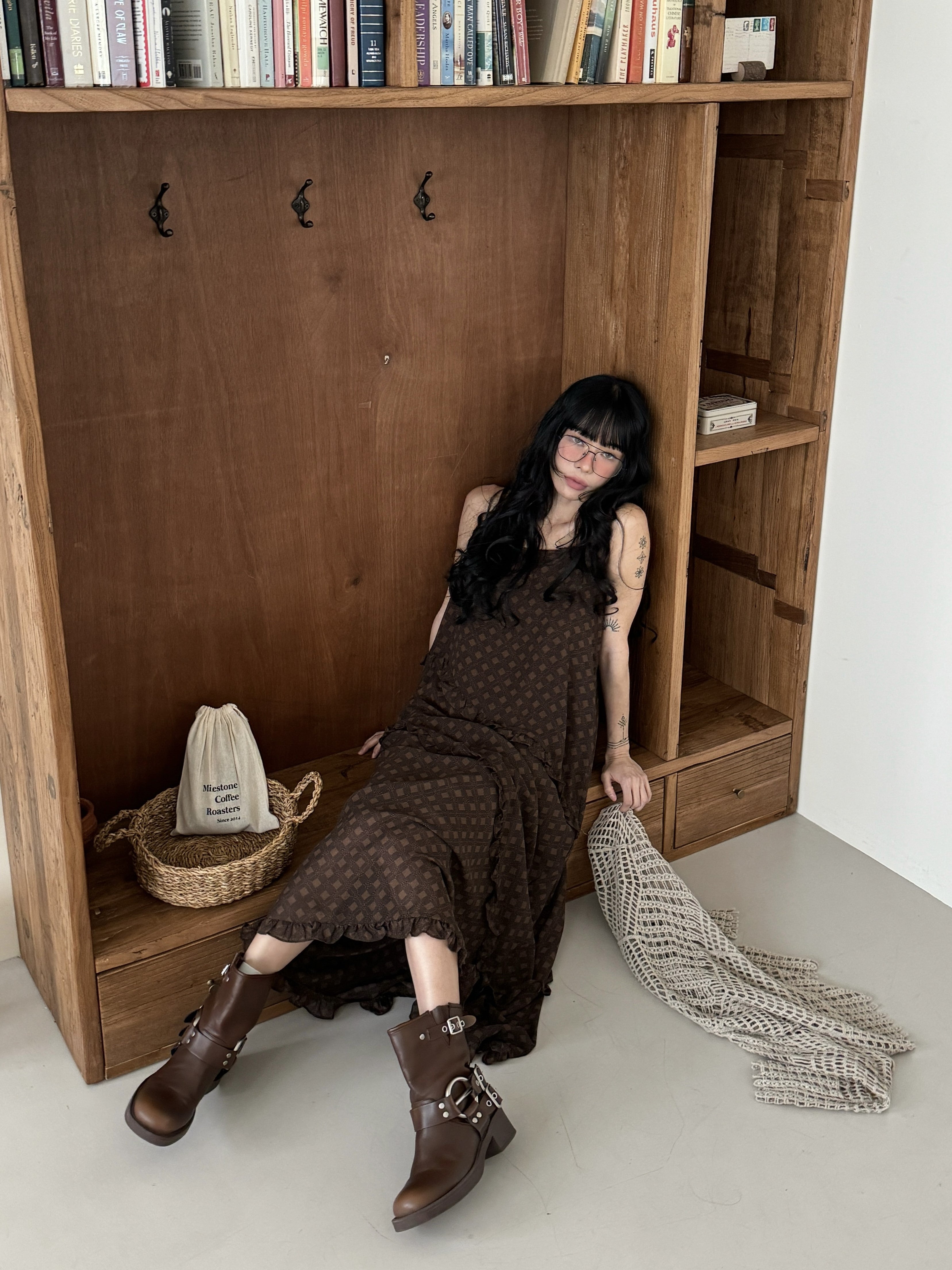 Mahogany Checked Dress