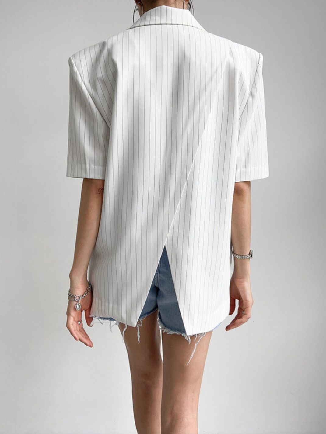 Stripe back slit Jacket